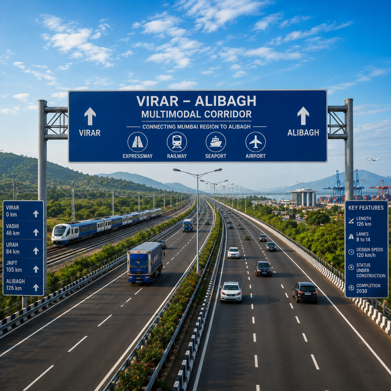 land near Alibaug to Virar multimodal corridor