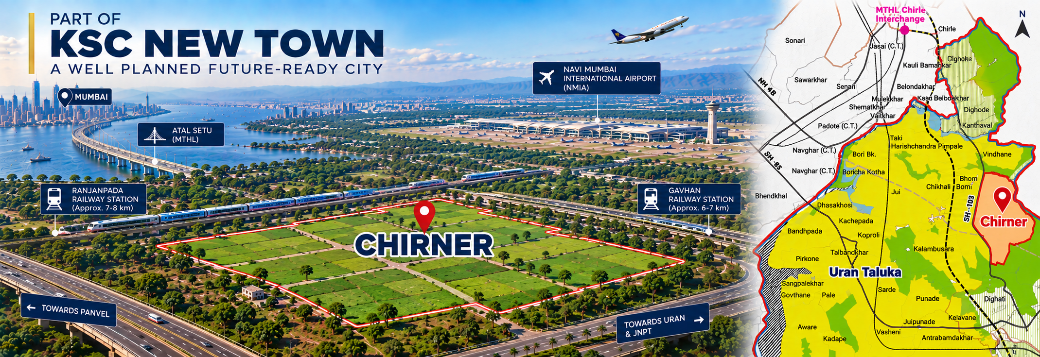 Land plot for sale in chirner ksc new town third Mumbai