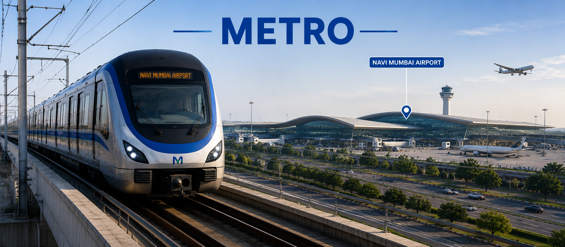 Navi Mumbai Airport Metro land near Metro station
